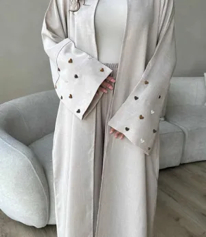عباية مزينة بالزهور ,Floral Abaya