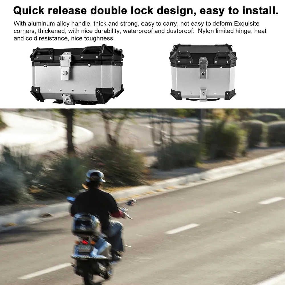 65L Aluminum Alloy Motorcycle Rear Trunk Case