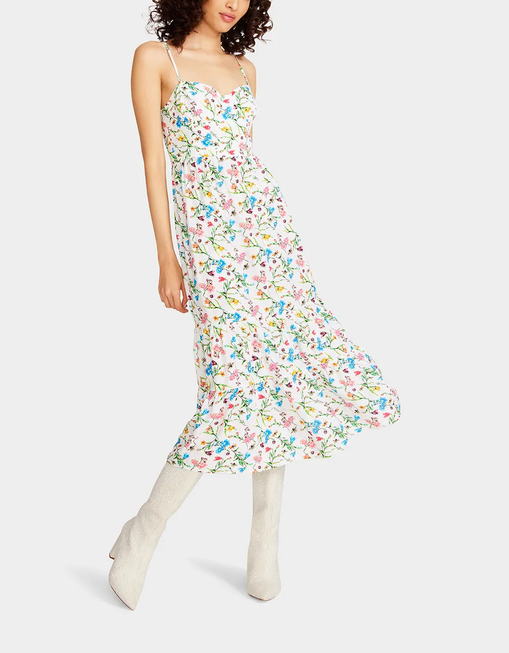 AVA CORSET MIDI DRESS SONIC WHITE