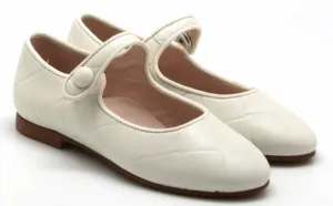 Beberlis Ivory Bone Pattern Leather Mary Jane