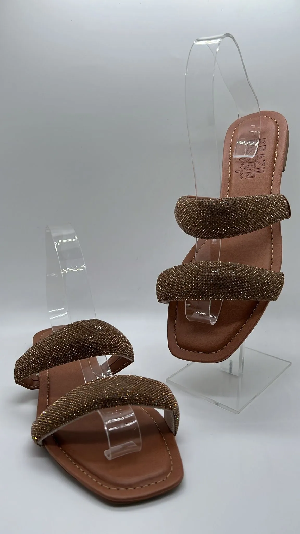 Bfb Shoes - Rhinestone Flats w/ 2 Straps