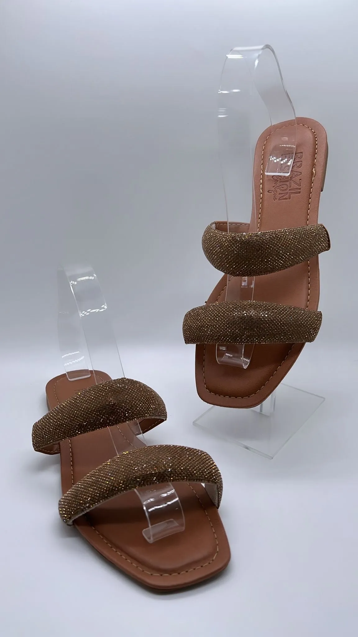 Bfb Shoes - Rhinestone Flats w/ 2 Straps