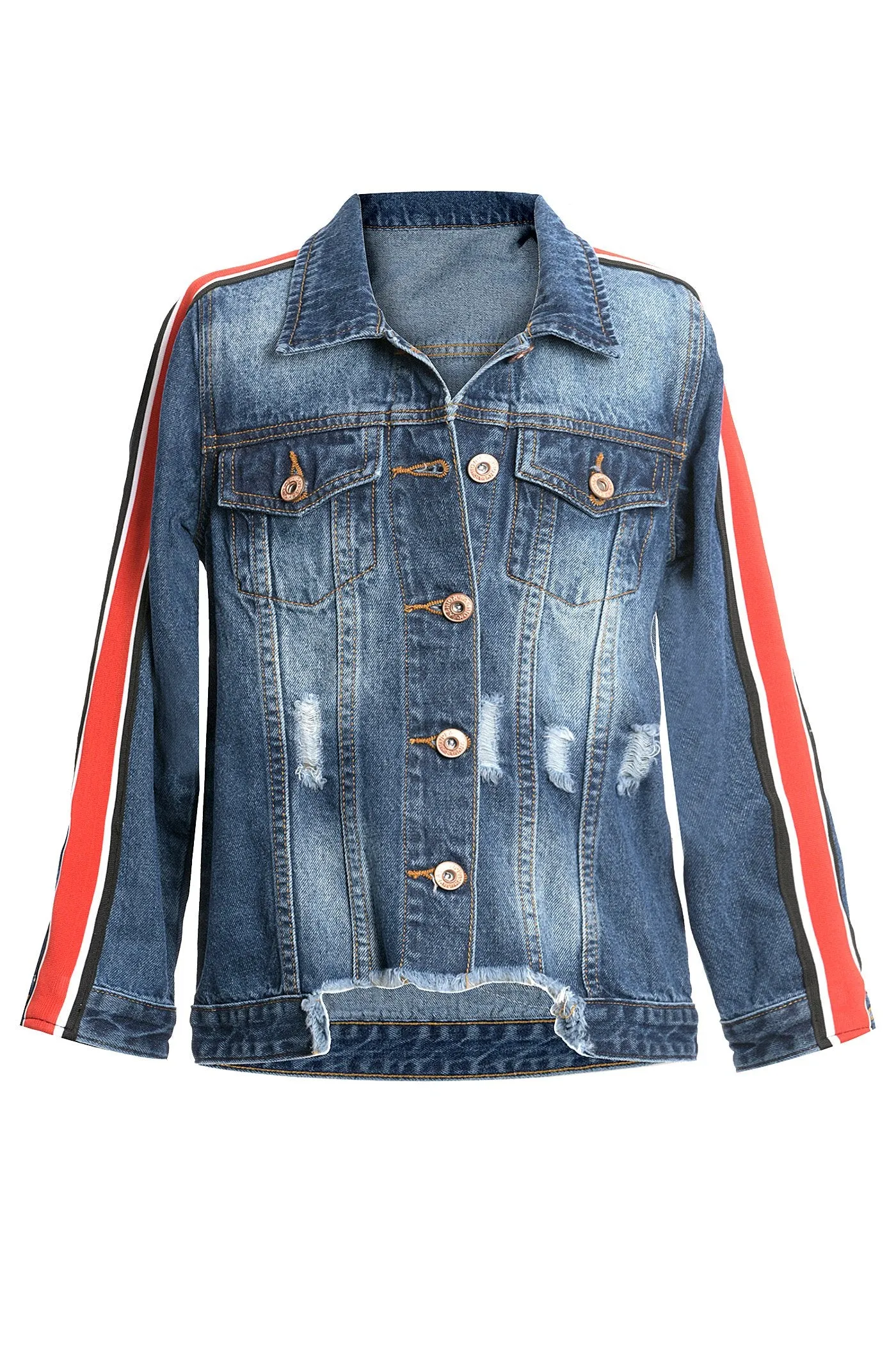 Big Girls Smiley Face Denim Jacket
