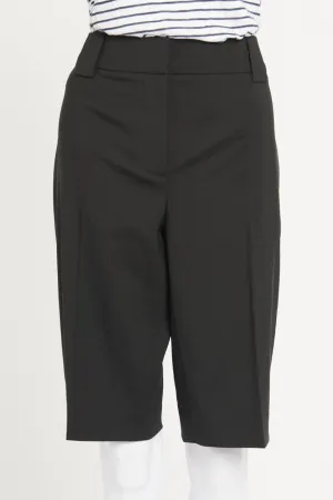 Black Wool Tailored Knee-Length Preowned Shorts
