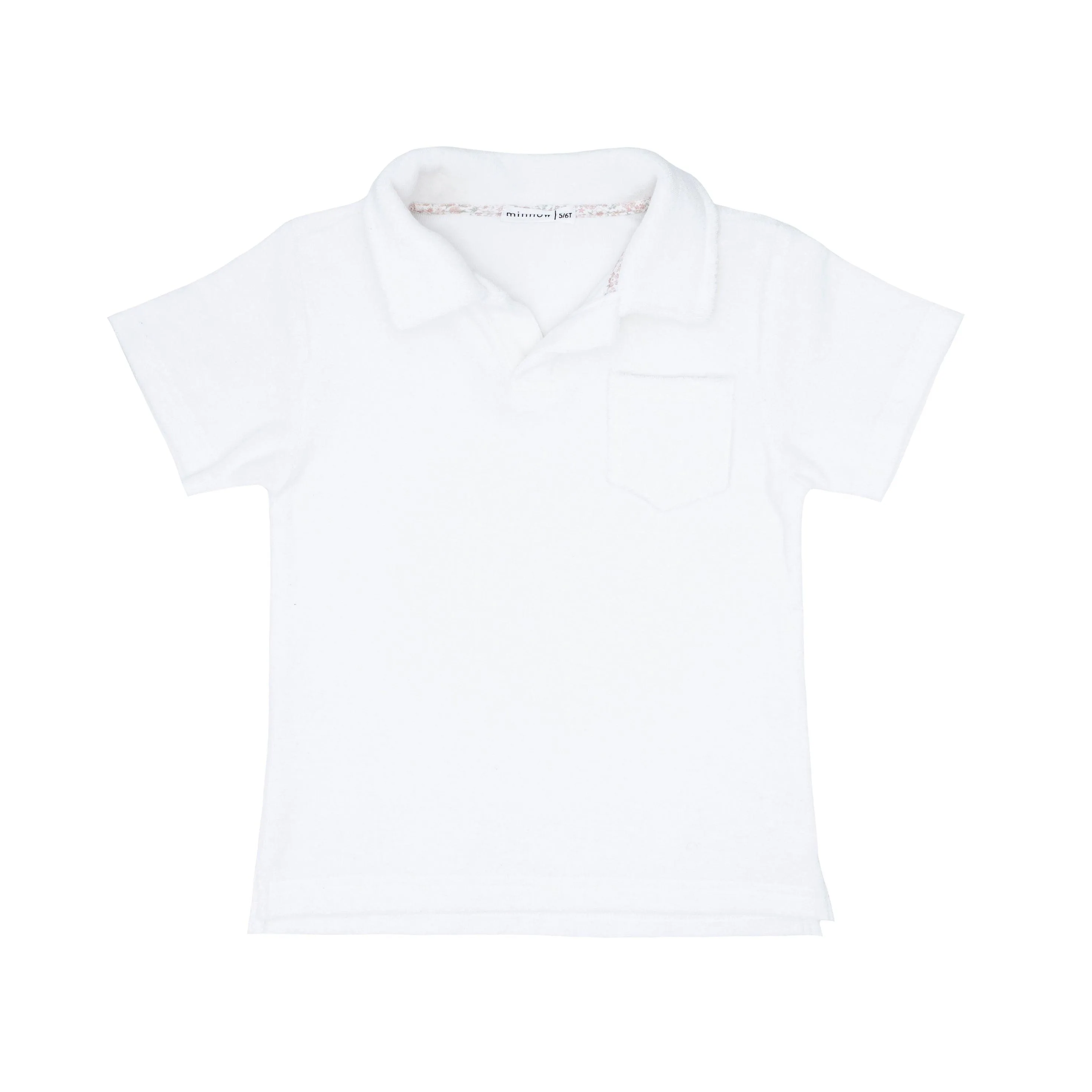 boys white french terry polo shirt