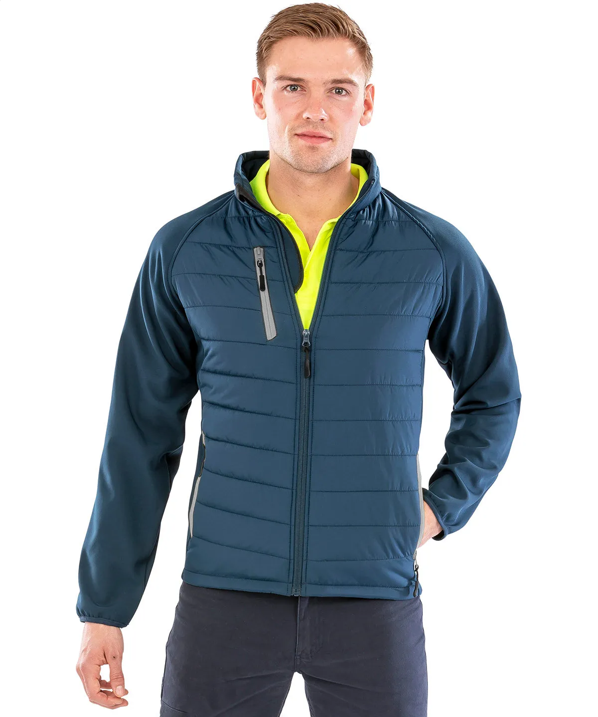 Compass padded softshell jacket | Navy/Grey