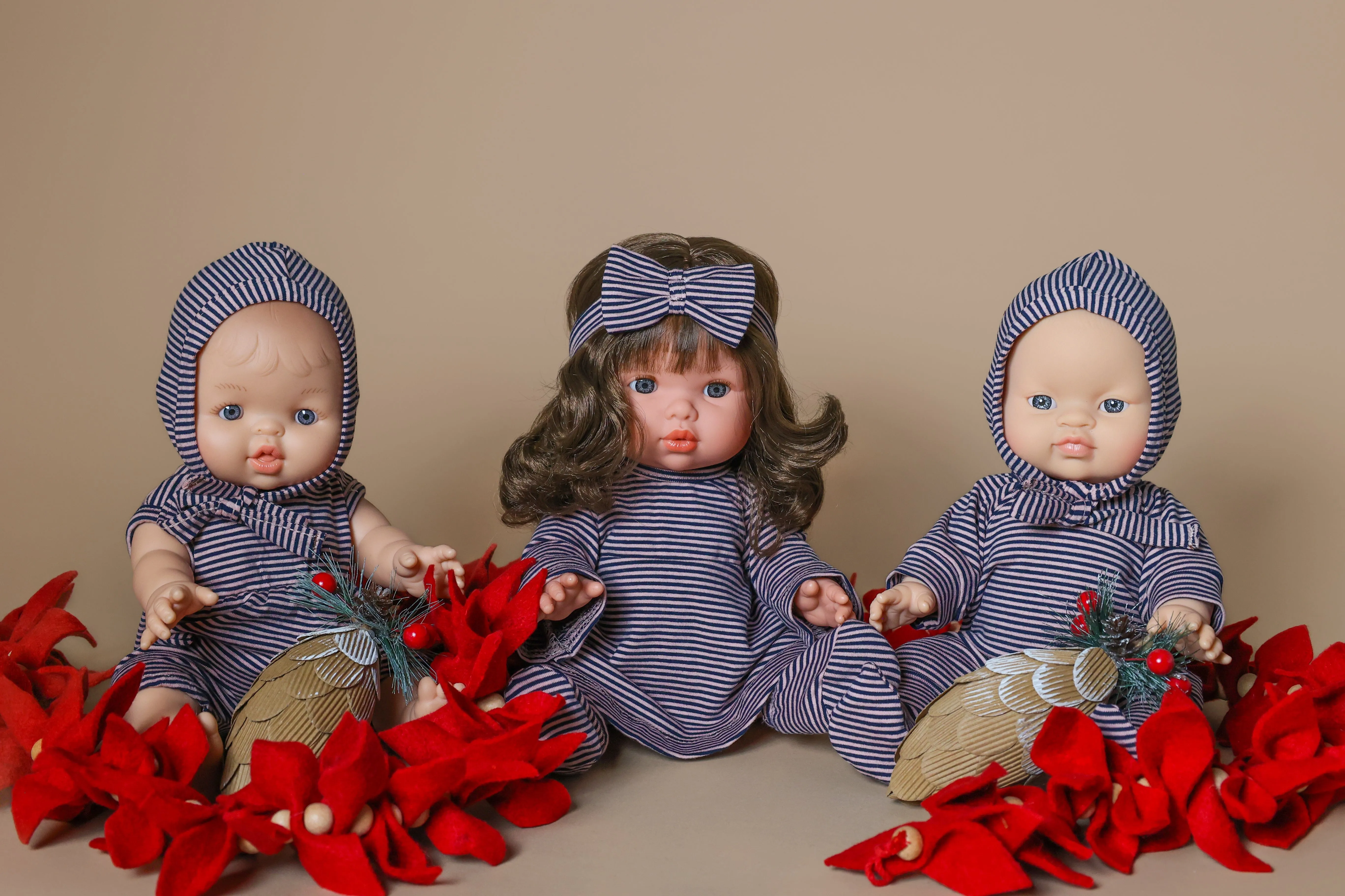 Dollie Bonnet & Romper Bundle | Striped