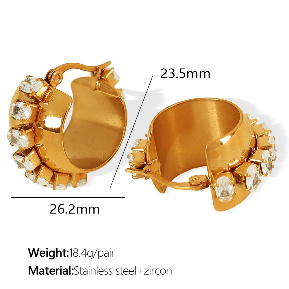 Elegant Glam Pearl Gold Hoop Earrings JLT12787