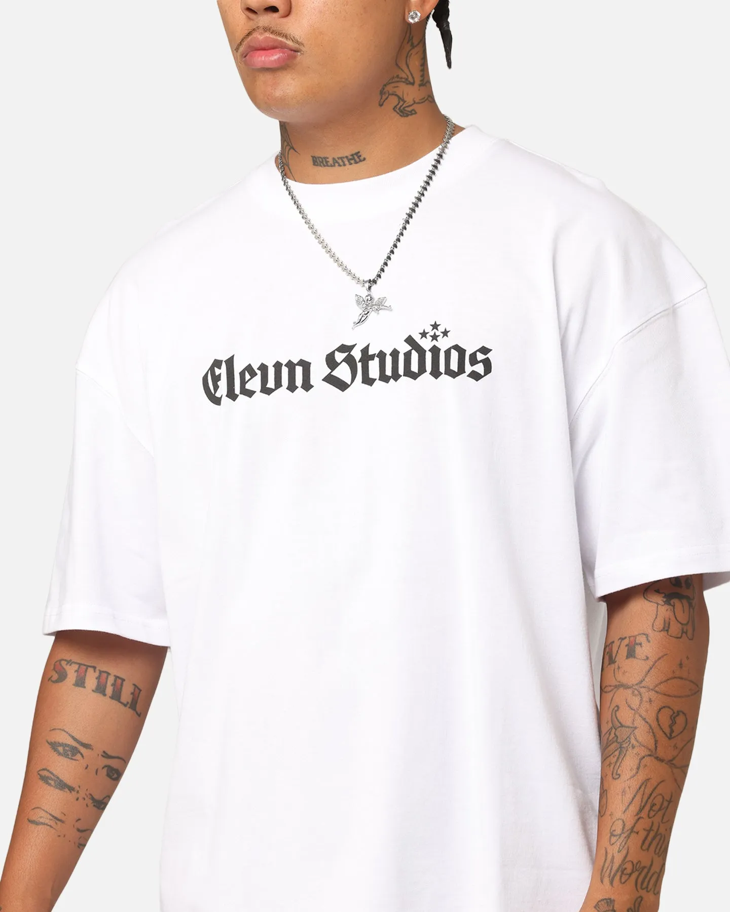 Elevn Clothing Co Triple Star T-Shirt White