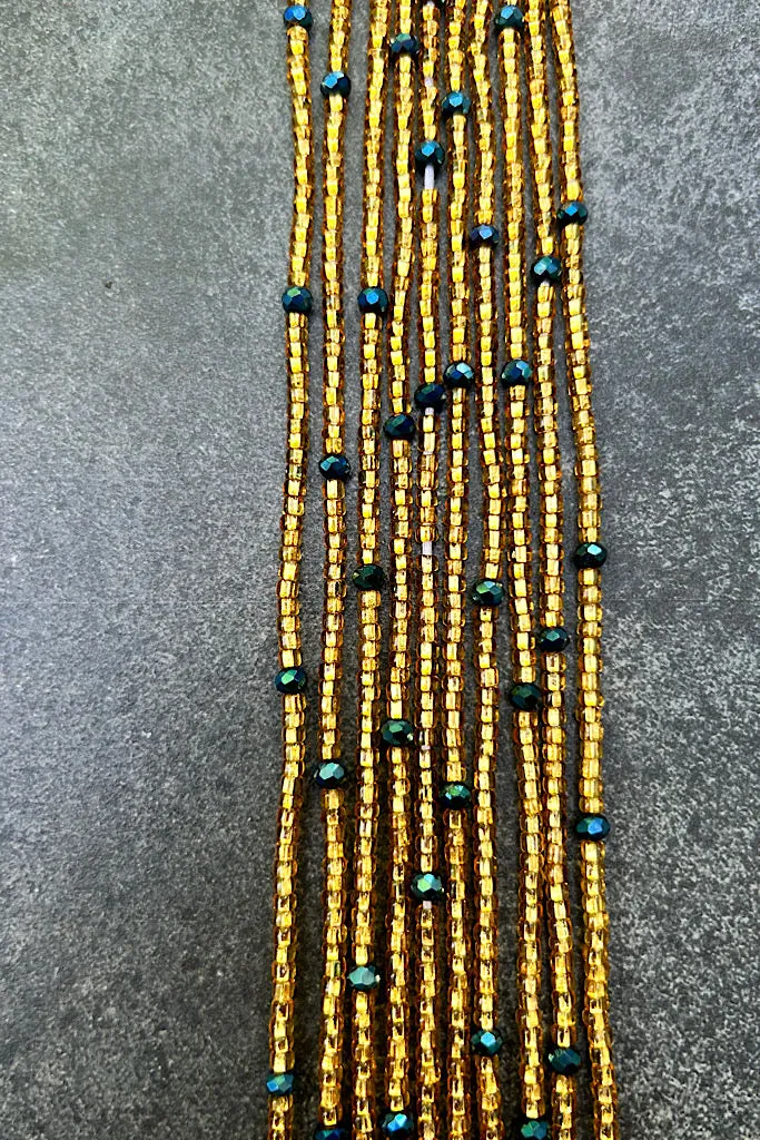 Emerald Crystal Tie On Waist Beads