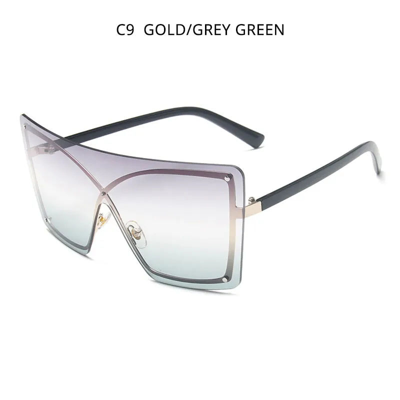 Fashion Oversized Flat Top Sunglasses