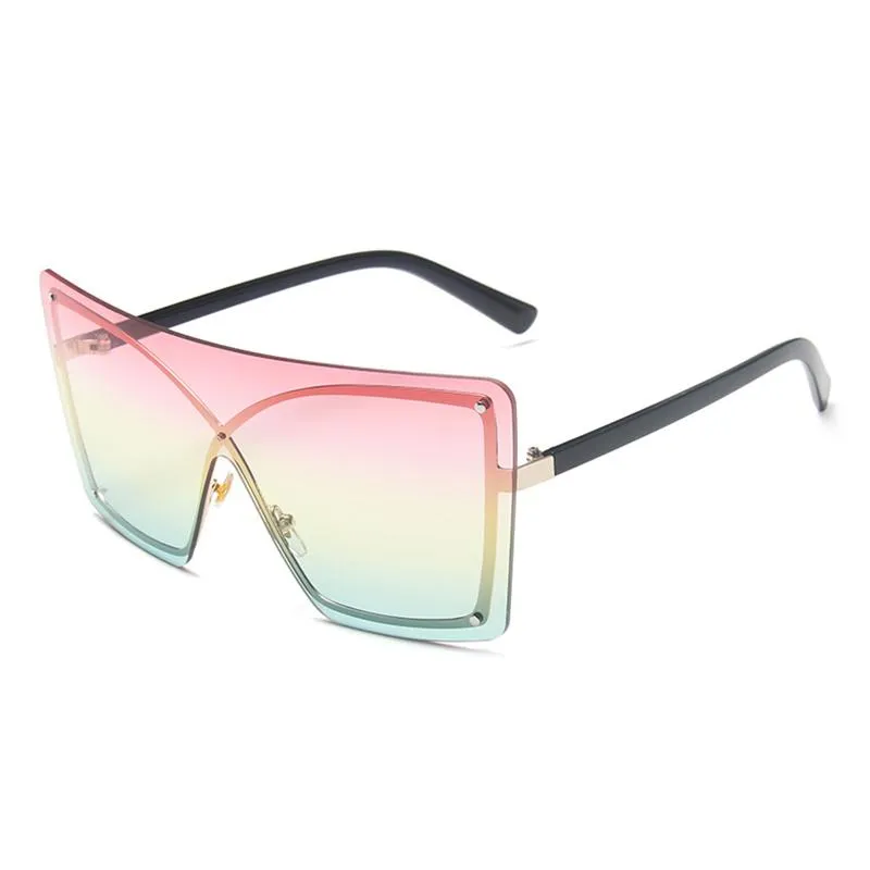 Fashion Oversized Flat Top Sunglasses