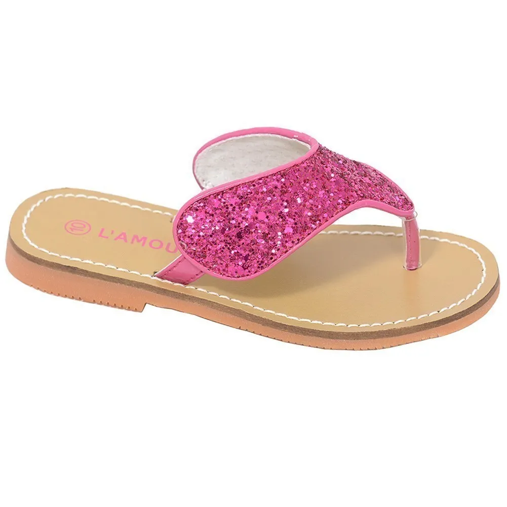 Fuchsia T Strap Flip Flop Summer Spring Sandal Toddler Girl 7-10