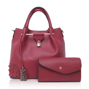 Generic Fashionable 2 in 1 Handbag - Wine