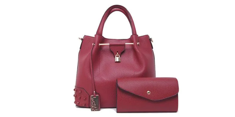 Generic Fashionable 2 in 1 Handbag - Wine