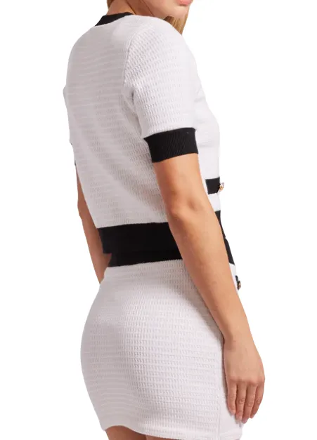 Harper Cardigan - White/Black