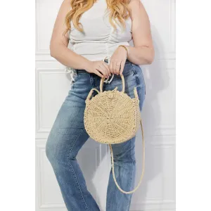 Justin Taylor Feeling Cute Rounded Rattan Handbag in Ivory