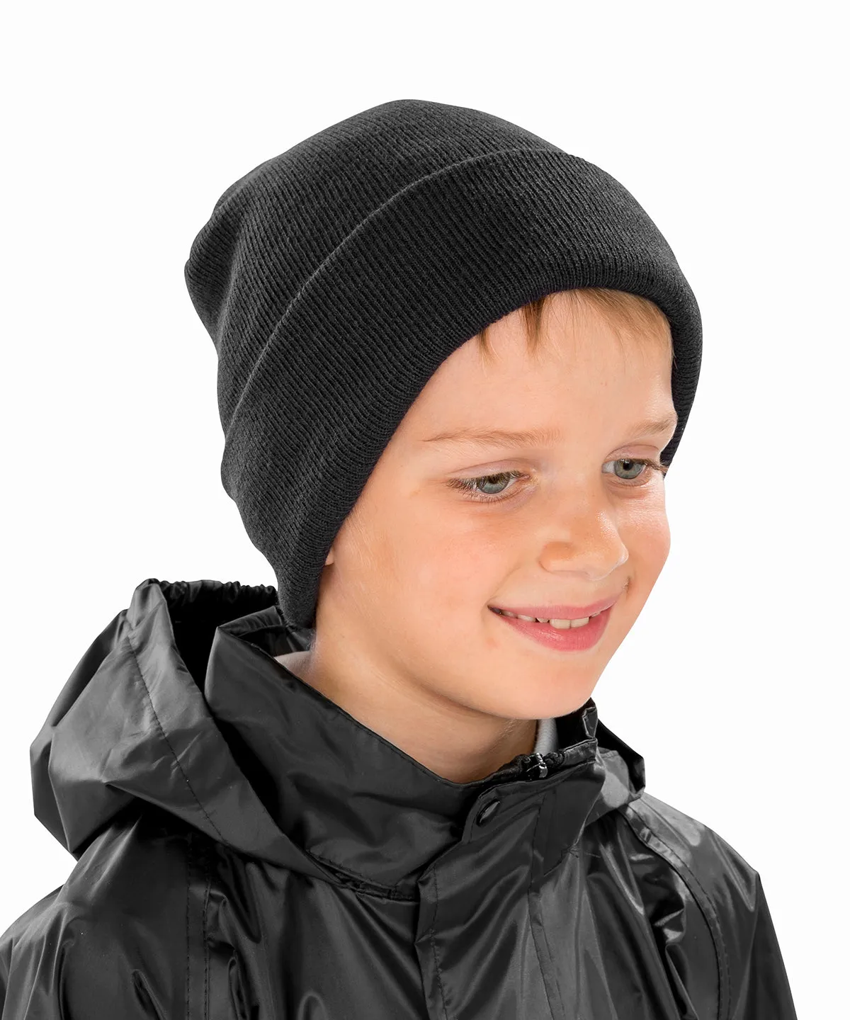 Kids woolly ski hat | Black