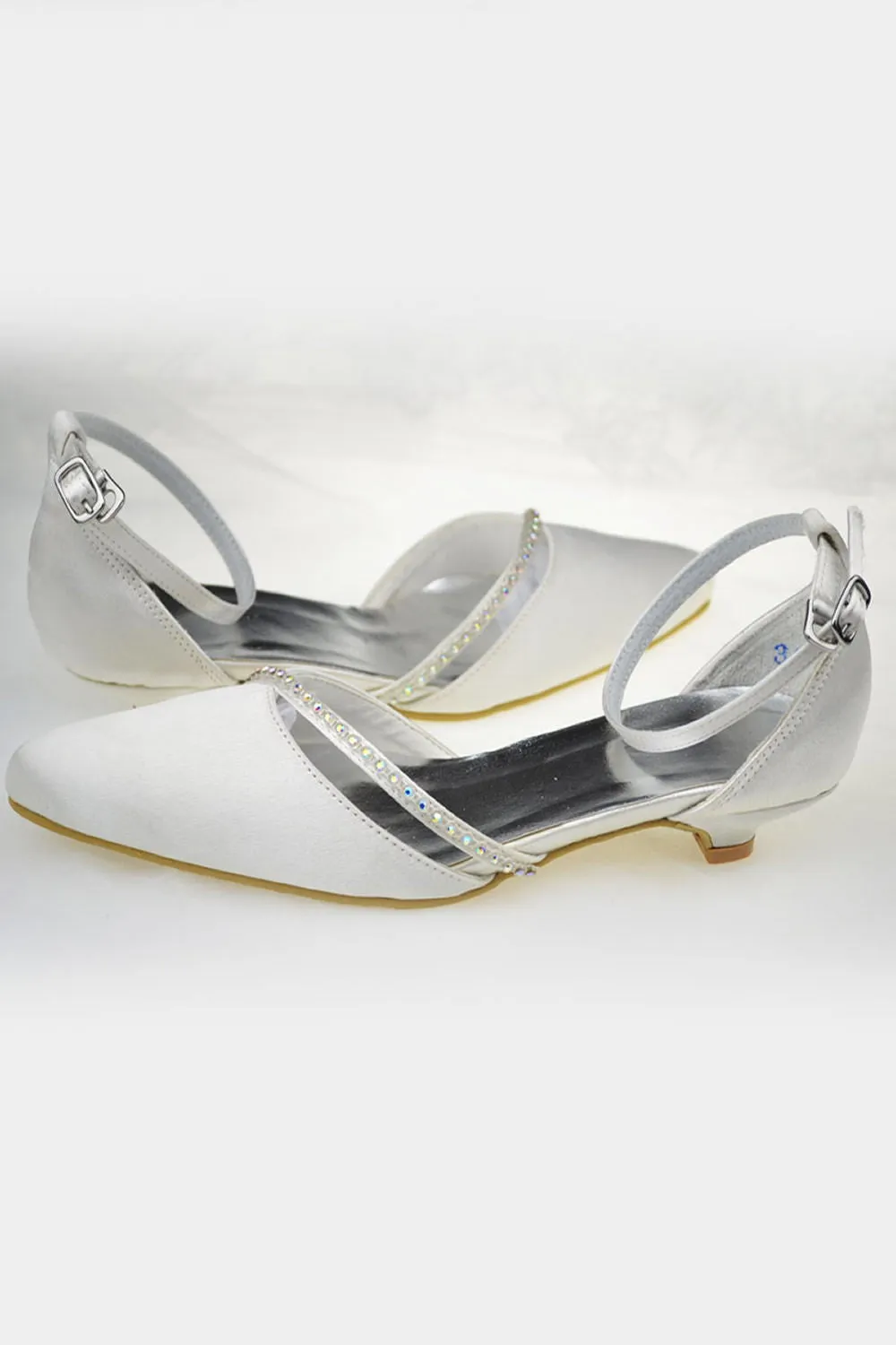 Low Heel Handmade Comfy Ankle Straps Wedding Shoes S63