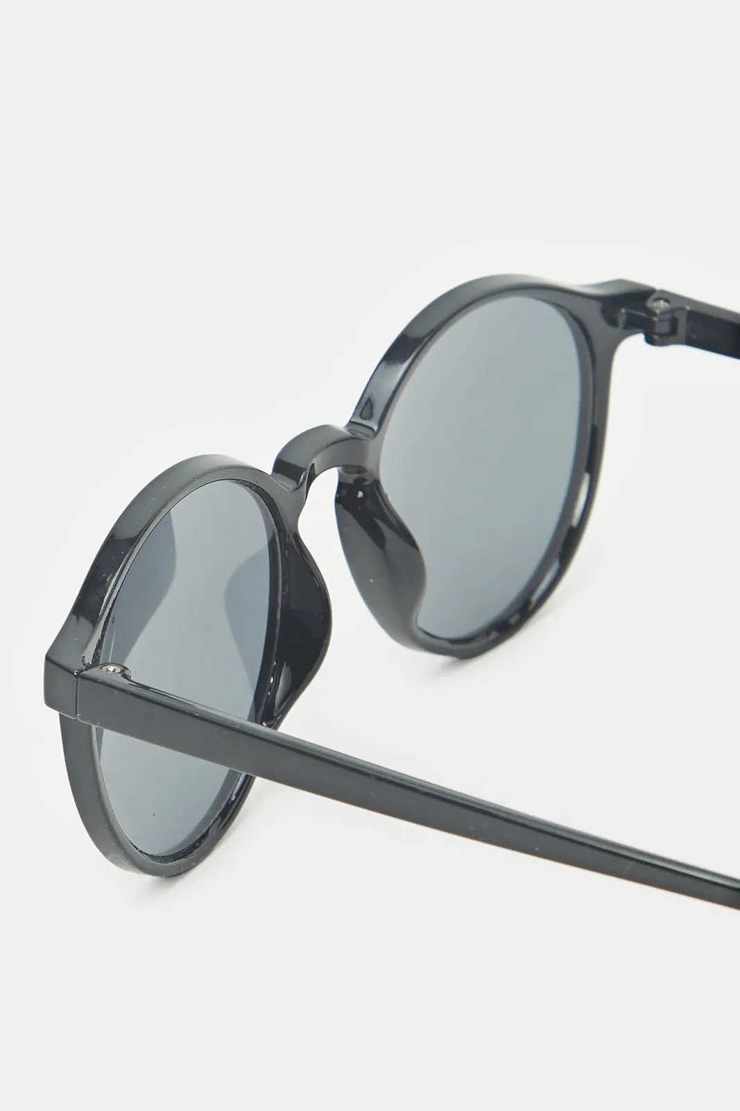 Men Black Round Sunglasses