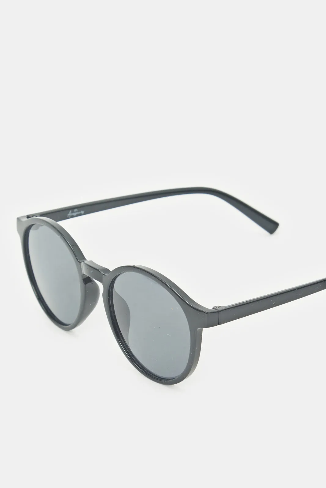 Men Black Round Sunglasses