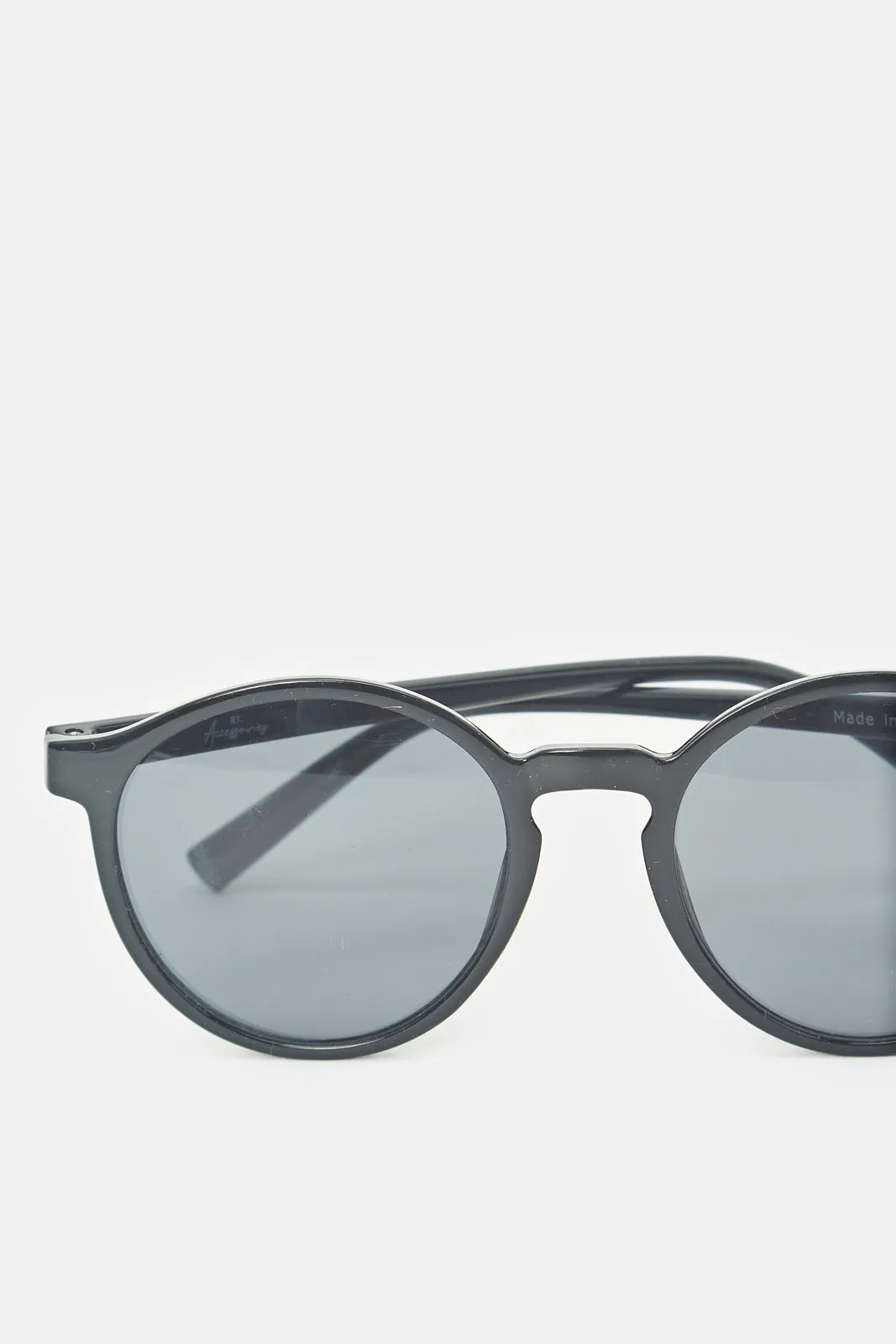 Men Black Round Sunglasses