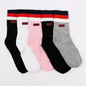 Multicolored 5 In 1 Designer Crested Socks