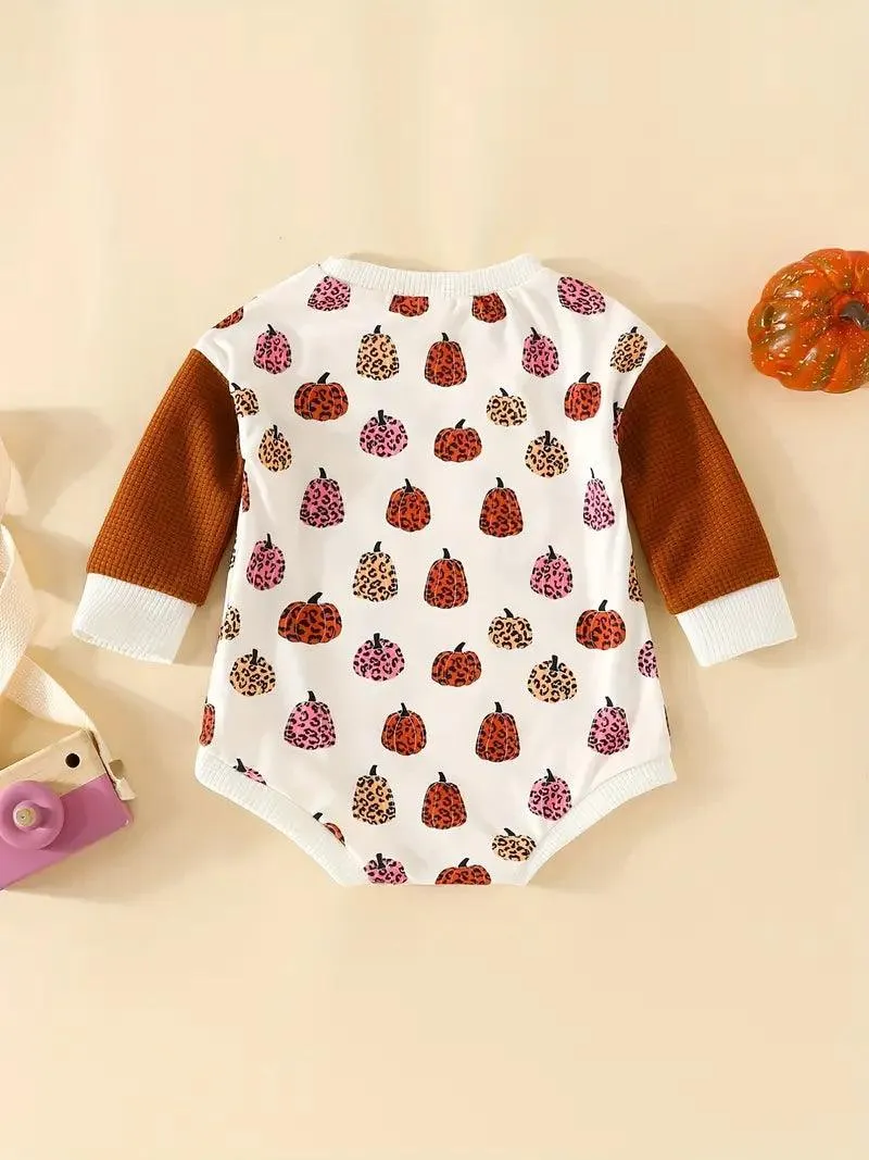 Oh My Gourd Leopard Pumpkins Cotton Knit Onesie (Halloween) Kids Clothing