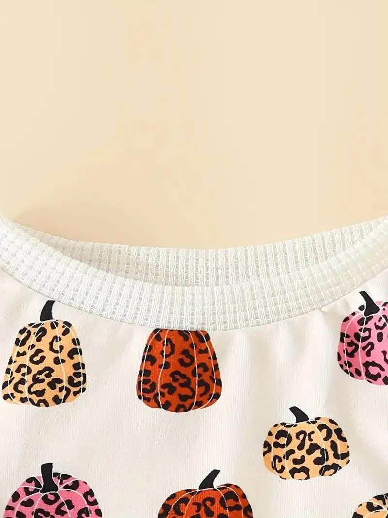 Oh My Gourd Leopard Pumpkins Cotton Knit Onesie (Halloween) Kids Clothing