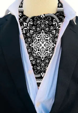 PAKISTAN BRAND CRAVAT FOR MEN -  BLACK SINDHI AJRAK