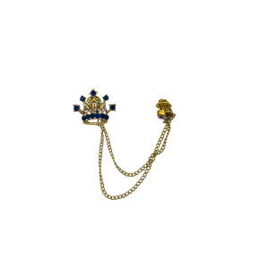 PAKISTAN BRAND LAPEL PIN FOR COAT - BLUE CRYSTAL CROWN