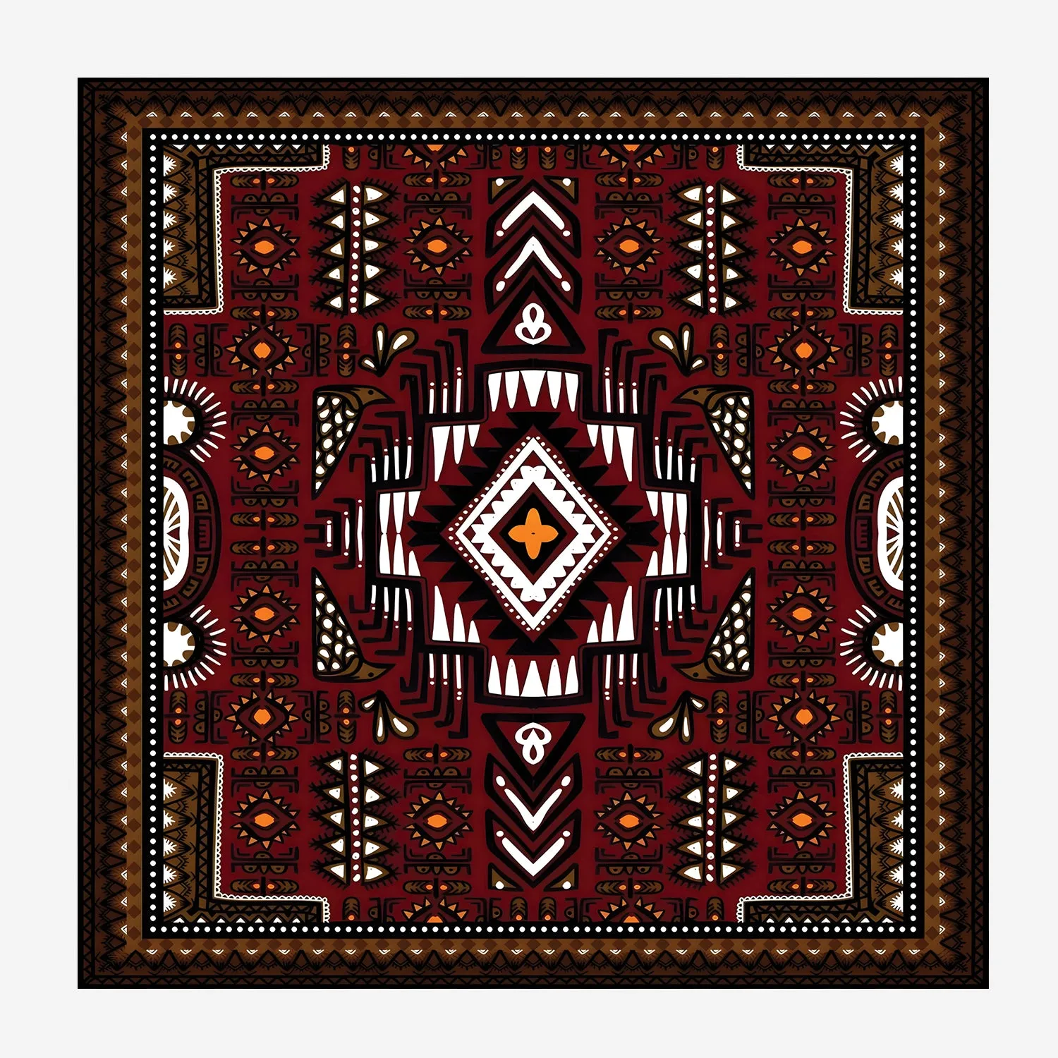 PAKISTANI BRAND CRAVAT AND POCKET SQUARE SET -  ETHNIC PATTERN