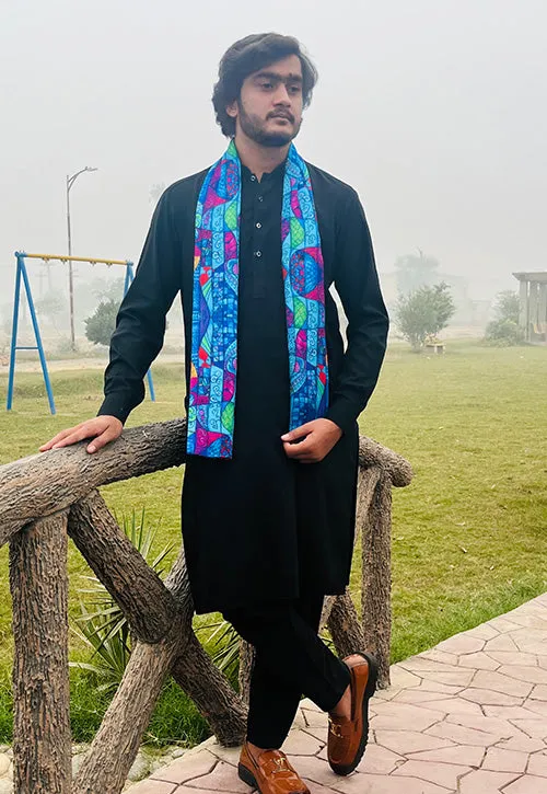 PAKISTANI BRAND SCARF FOR MEN -ABSTRACT DOODLES