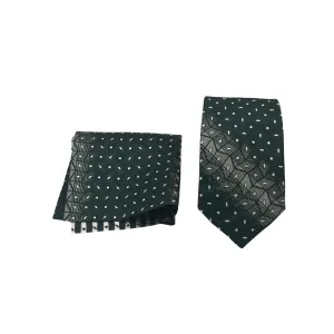 PAKISTANI BRAND TIE SET FOR MEN  - BLACK GRID