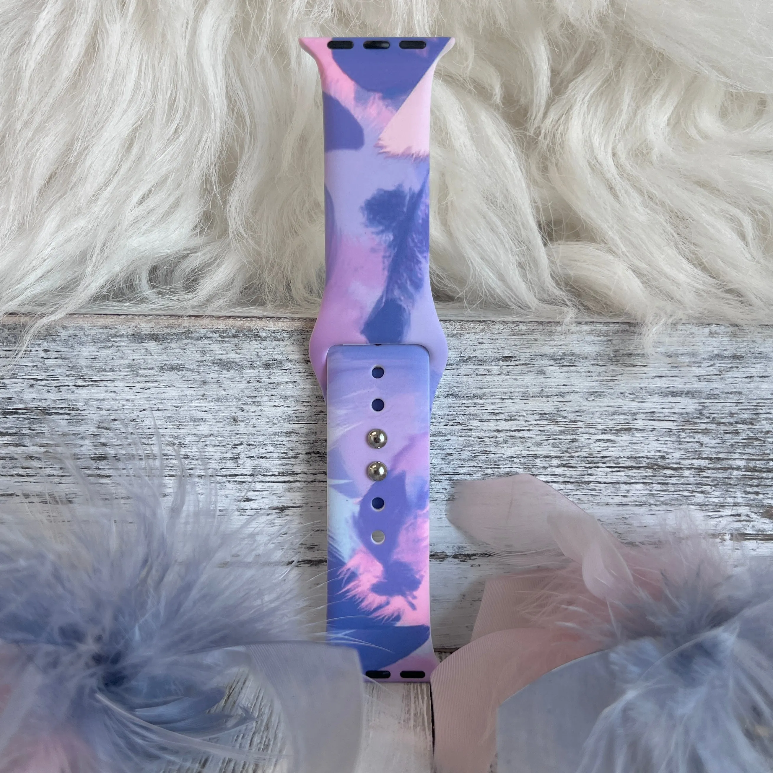 Peri Paradise Print Silicone Band For Apple Watch