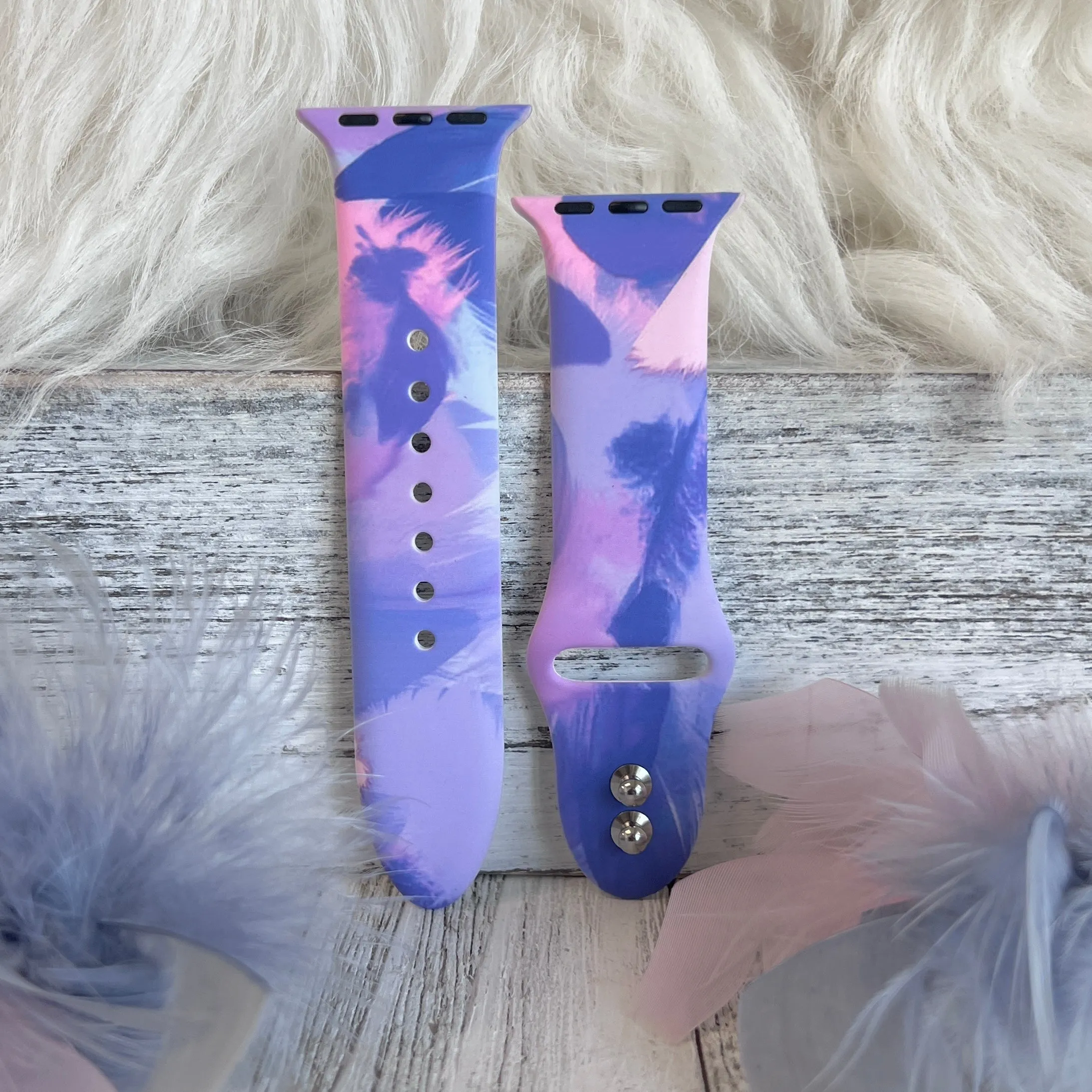 Peri Paradise Print Silicone Band For Apple Watch