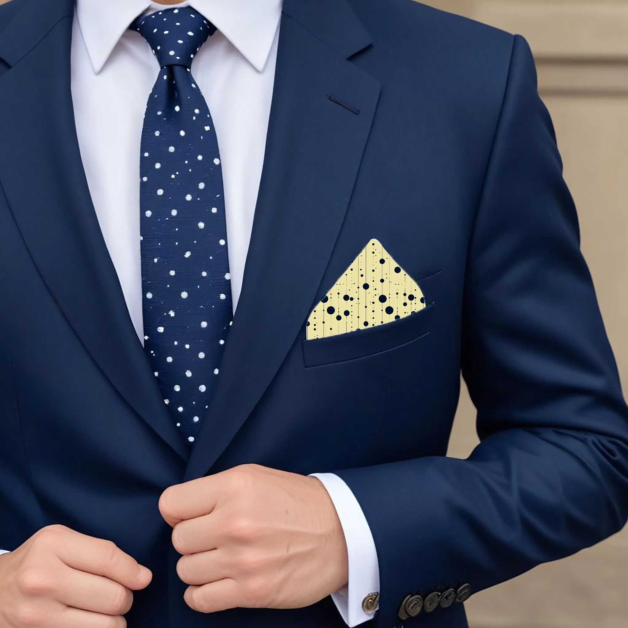 PREMIUM LUXURY POCKET SQUARE - DOT PATTERN