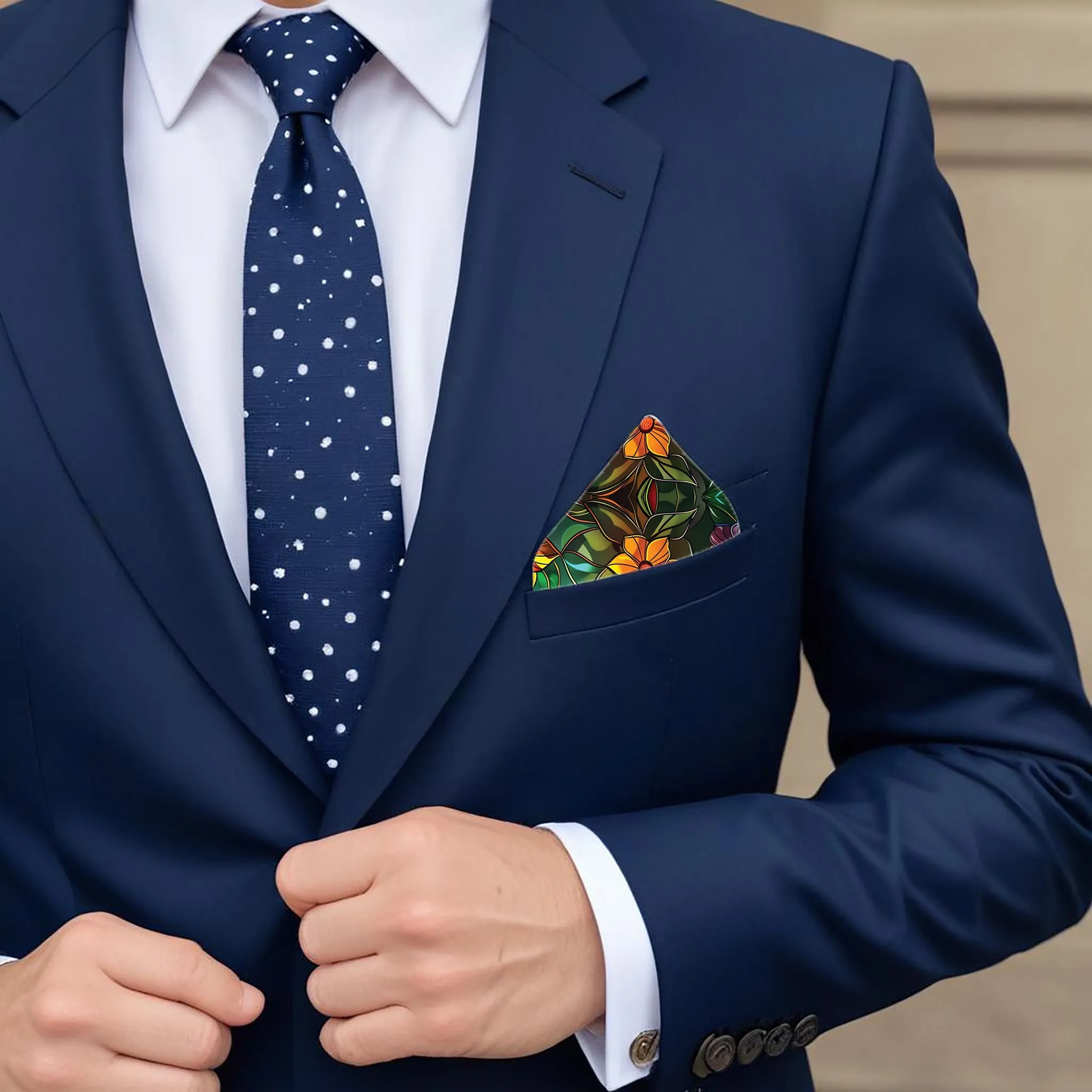 PREMIUM LUXURY POCKET SQUARE - Elegant Stained