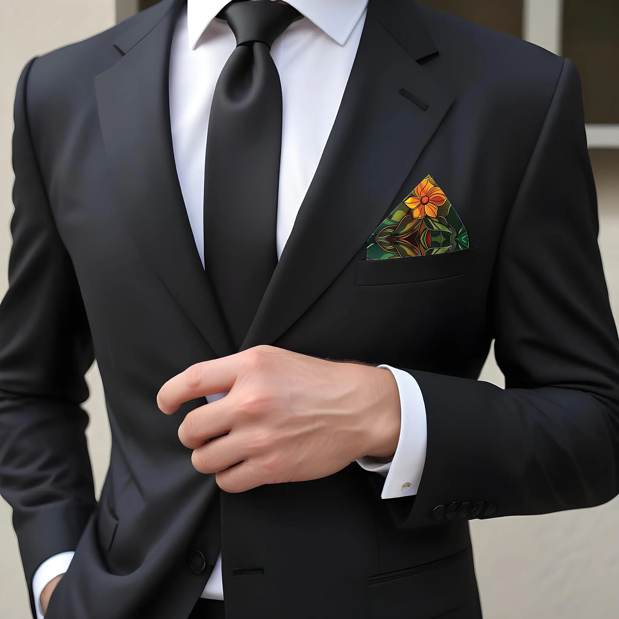 PREMIUM LUXURY POCKET SQUARE - Elegant Stained