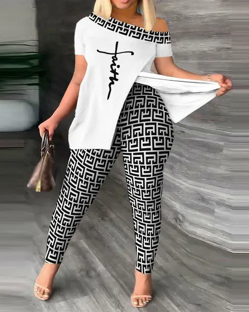 Printed Fashion New Suit 2-piece Set for Women