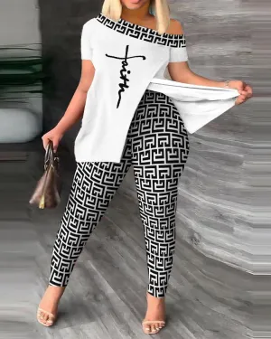 Printed Fashion New Suit 2-piece Set for Women