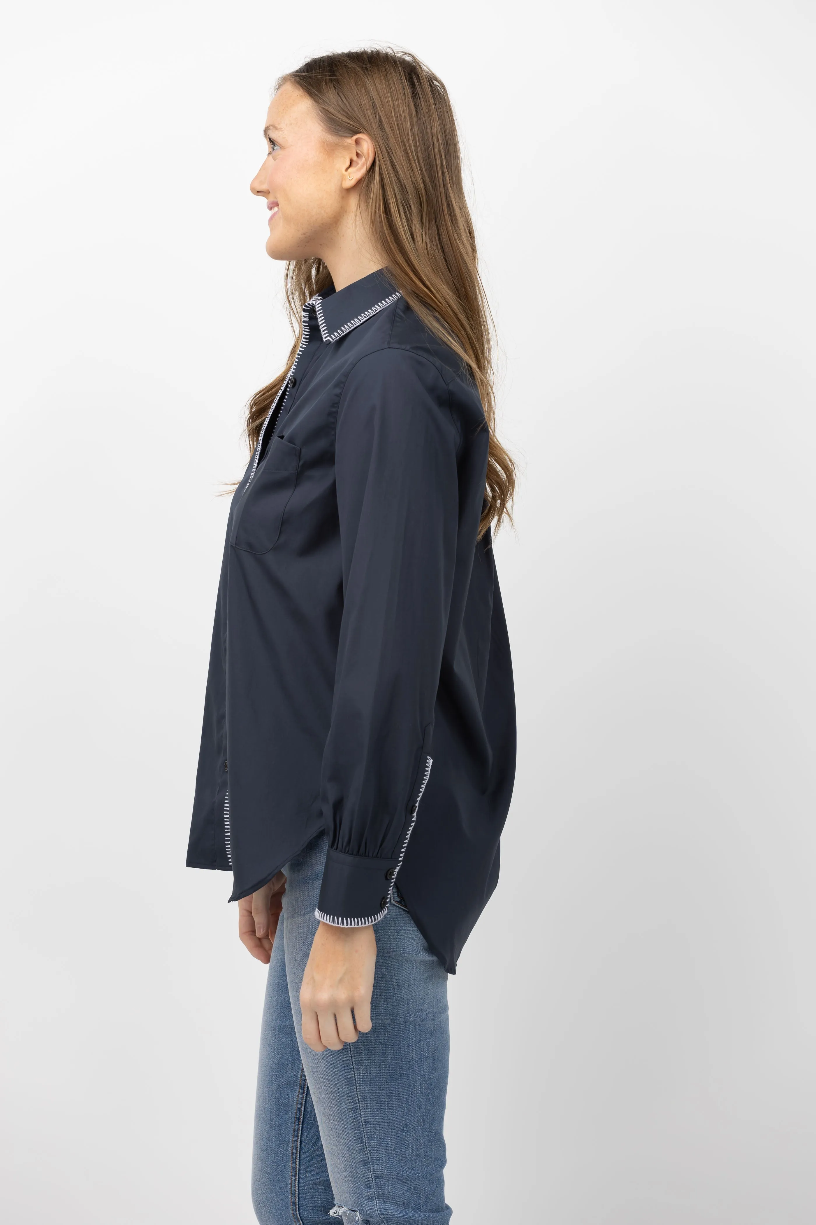 Rag & Bone Maxine Shirt in Navy