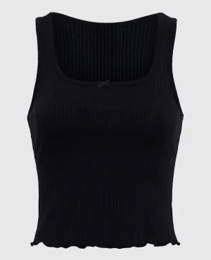 Ribbed Pajama Top with Bow