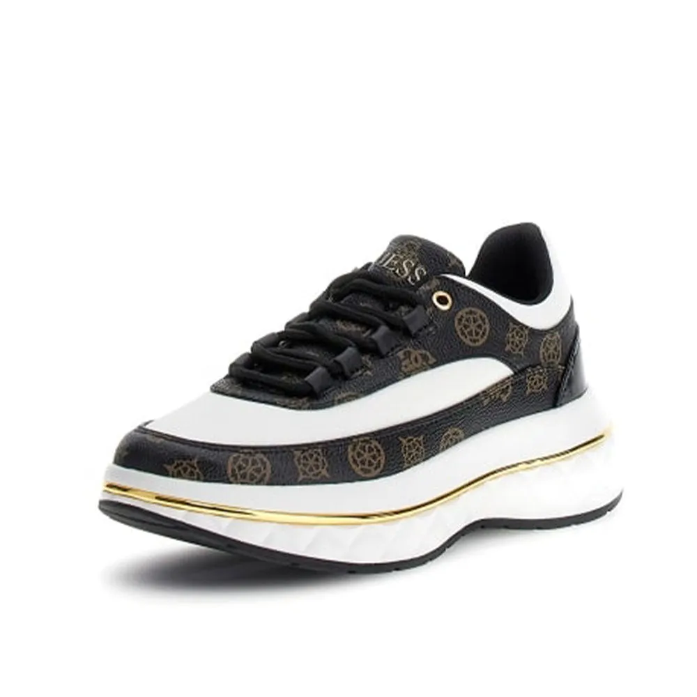 Scarpe Donna GUESS Sneakers Linea Kyra Colore White - Brown Ocra