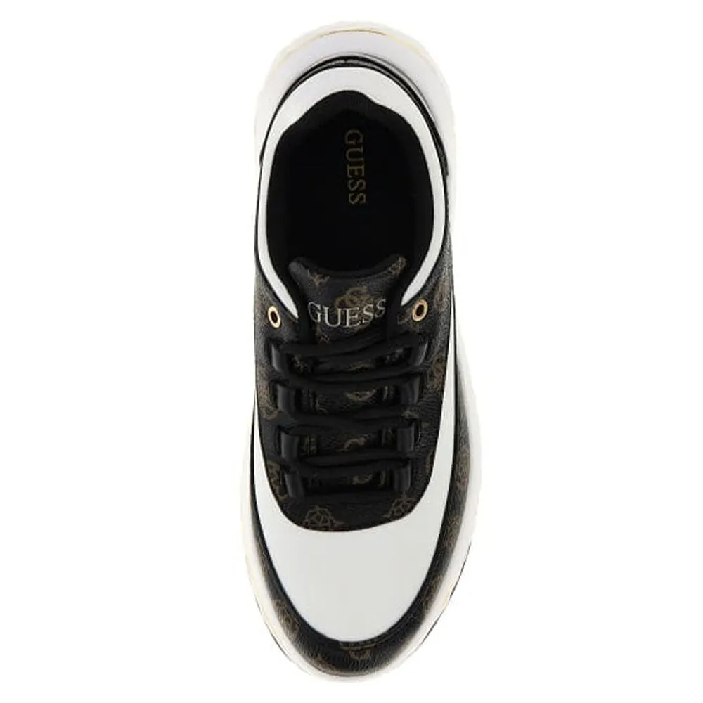 Scarpe Donna GUESS Sneakers Linea Kyra Colore White - Brown Ocra