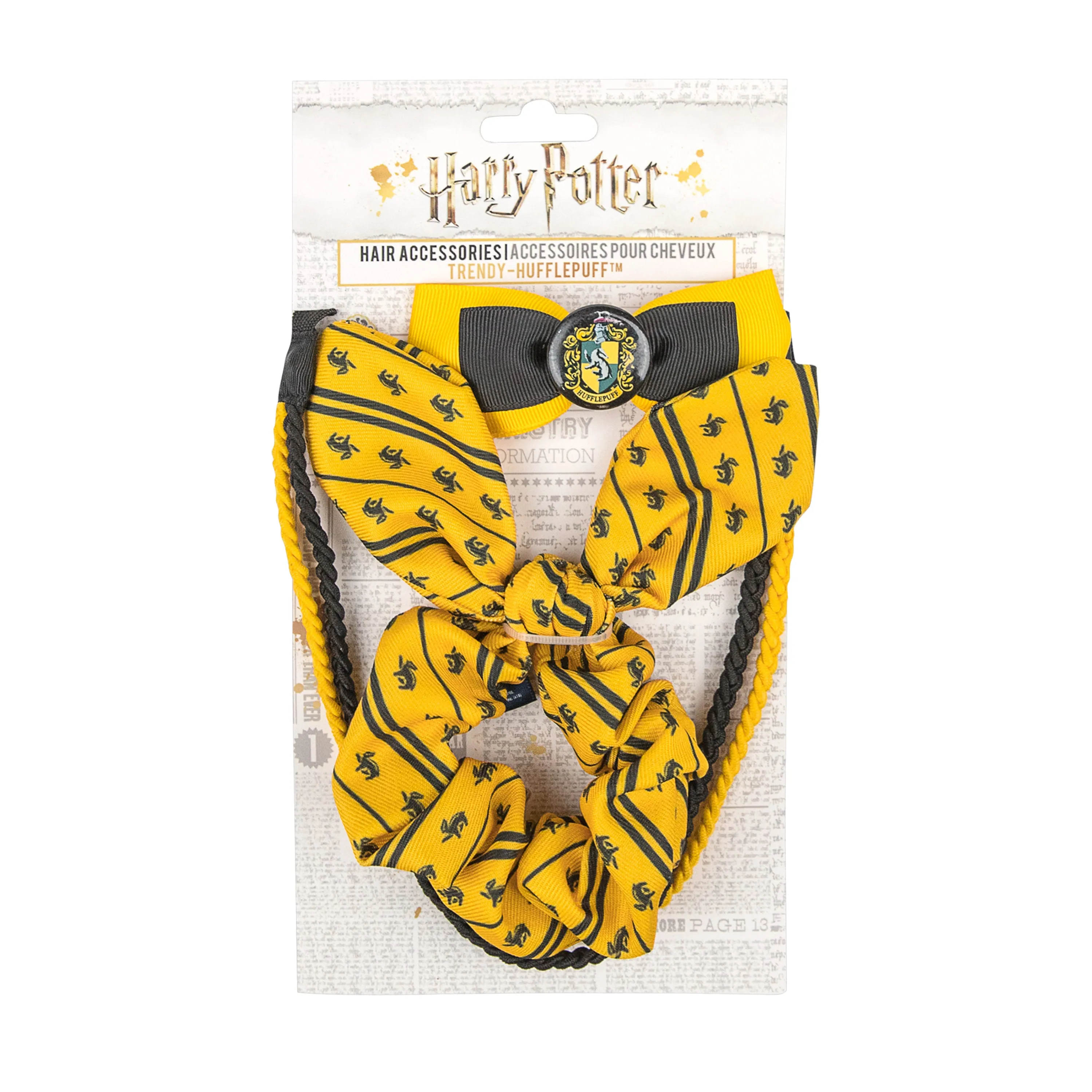 Set of 3 Trendy Hufflepuff Hair Accessories Set