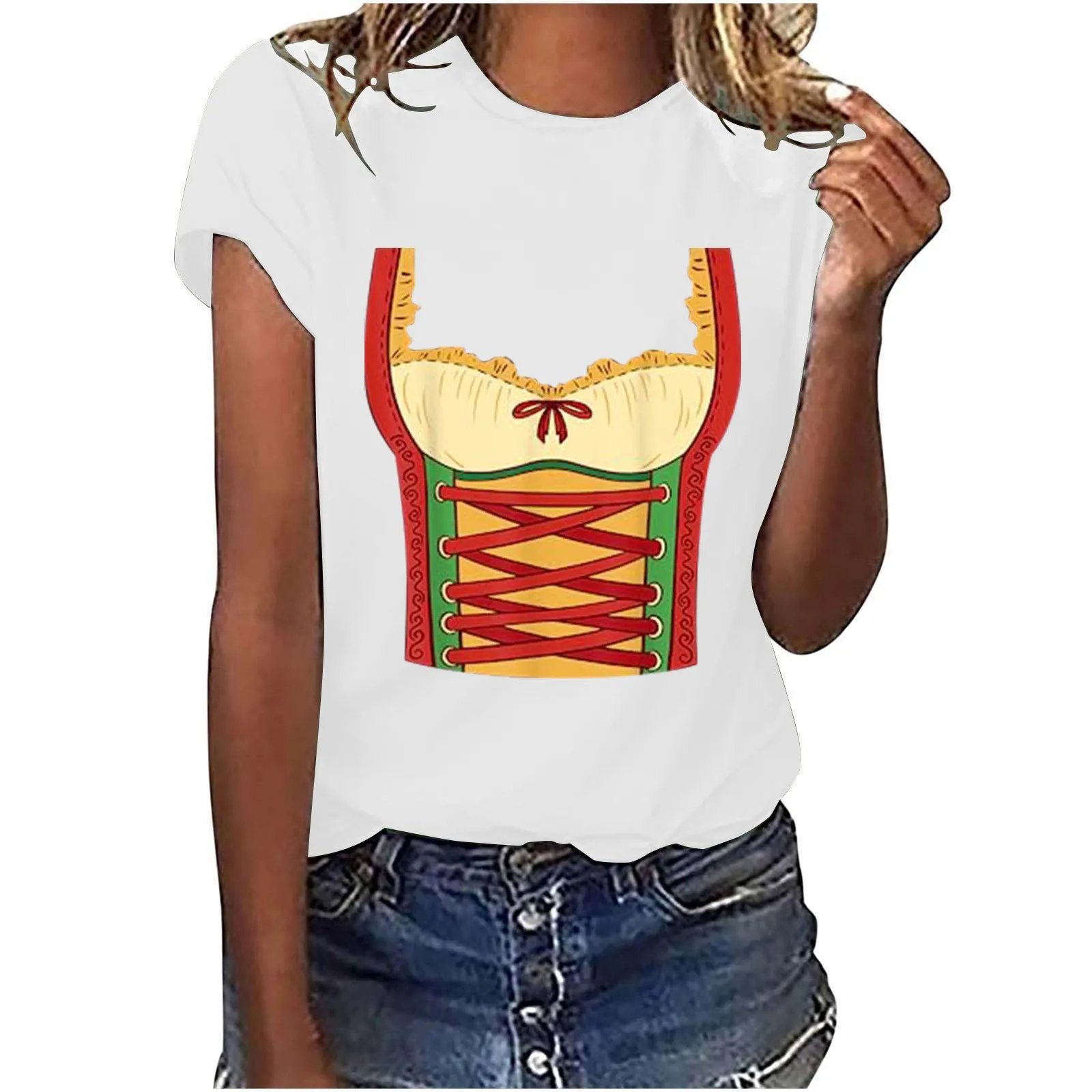 Simple Printed European And American T-shirt Short Sleeve