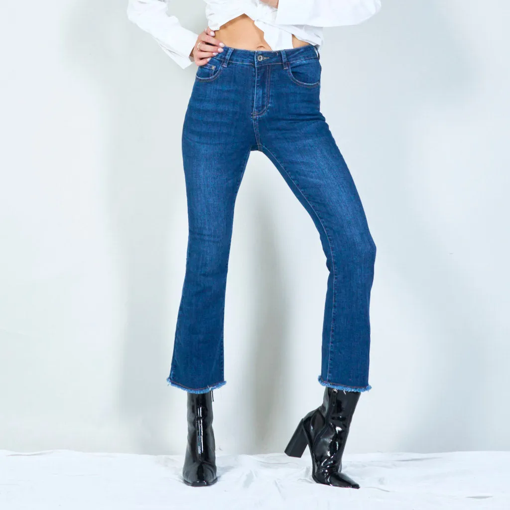 Sleek high-waisted flared jeans wholesale