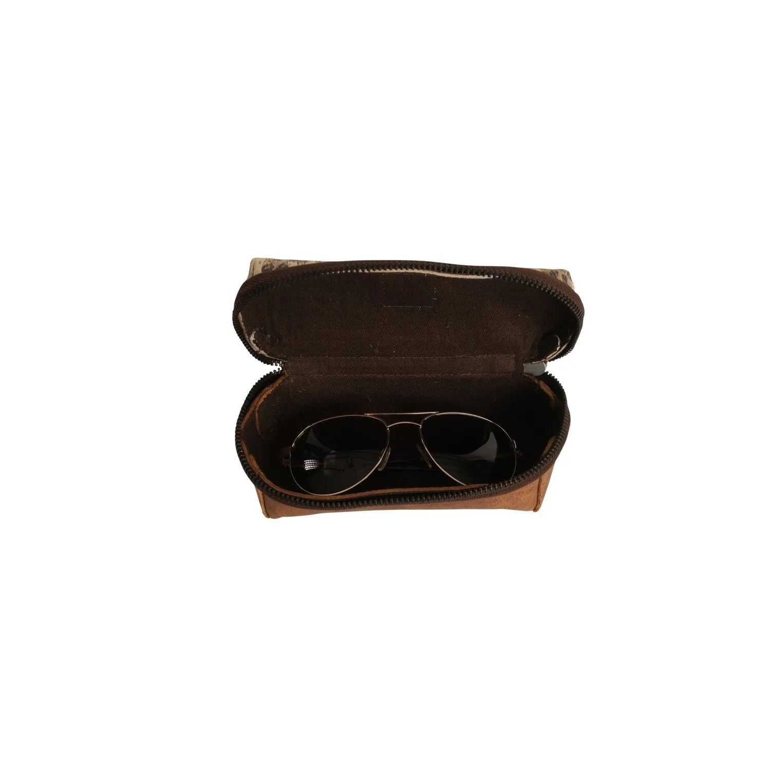 STS Ranchwear Womens Serengeti Cream/Leopard Cowhide Sunglass Case