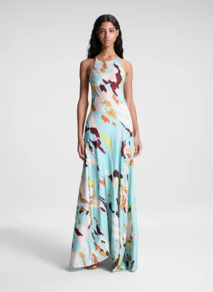 Sybil Printed Satin Maxi Dress